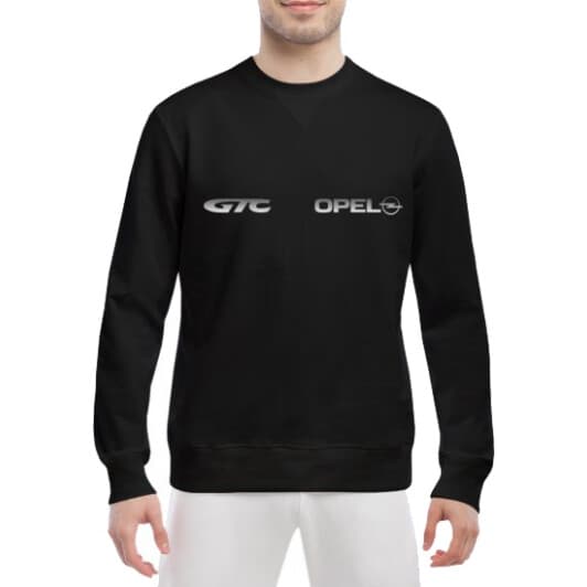 Свитшот мужской Globuspioner Opel GTC спереди класический рукав чёрный