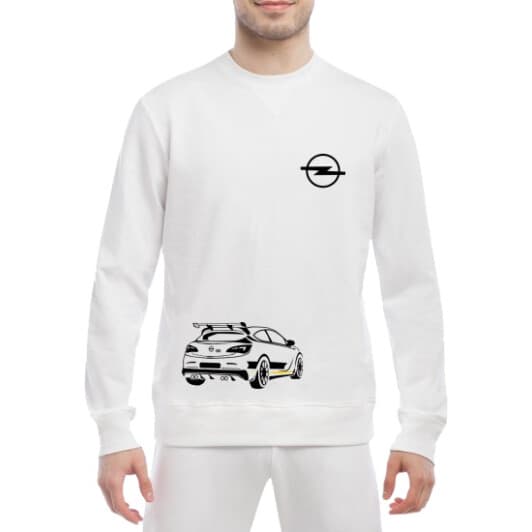 Свитшот мужской Globuspioner Opel 100 спереди класический рукав белый
