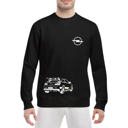 Світшот чоловічий Globuspioner Opel 100 принт спереду класичний рукав чорний