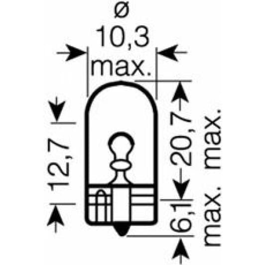 Автолампа Osram Original Minixen W5W W2,1x9,5d 6 W прозрачная 2886x