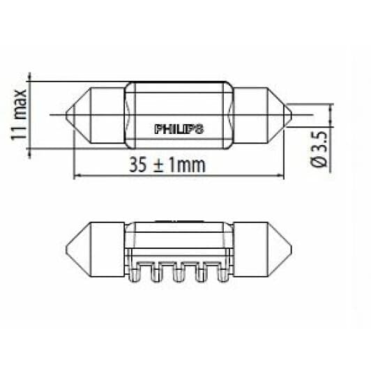 Автолампа Philips X-tremeVision LED C5W SV8,5 128584000KX1