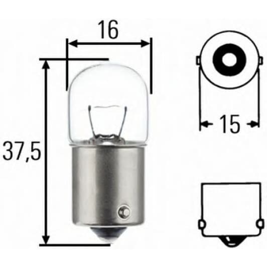 Автолампа Behr Hella Standard R5W BA15s 5 W прозрачная 8ga002071241
