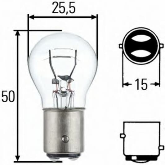 Автолампа Behr Hella P21/5W BAY15d 21 W прозора 8gd002078241