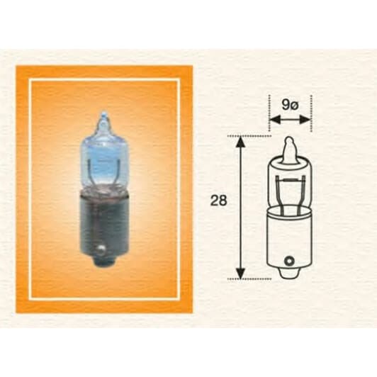 Автолампа Magneti Marelli H6W BAX9s 6 W прозора 002701100000