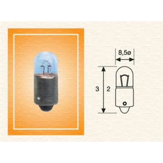 Автолампа Magneti Marelli T3W BA9s 3 W прозрачная 002893200000