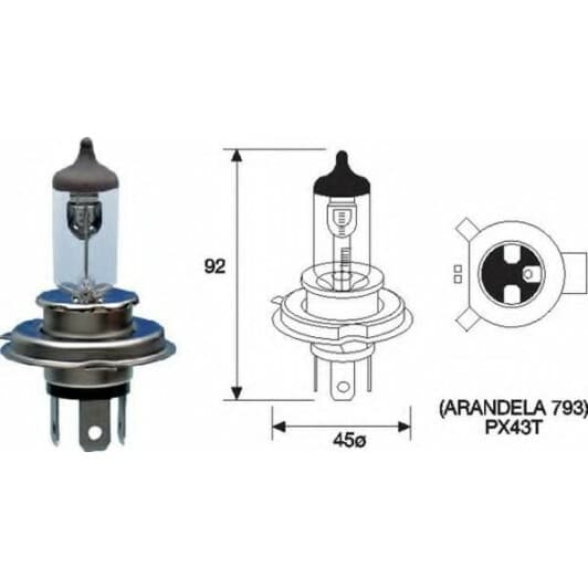 Автолампа Magneti Marelli HS1 PX43t 30 W прозора 002588700000