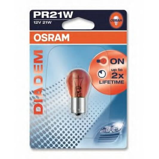 Автолампа Osram Diadem PR21W BAW15s 21 W красная 7508ldr01b