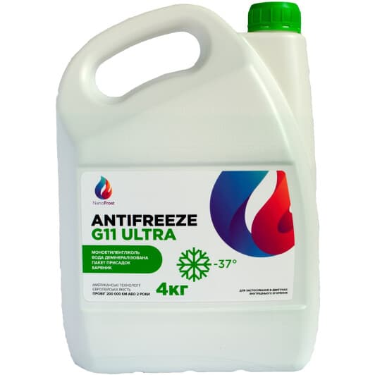 NanoFrost Ultra G11 зелений -37 °C, 4 л готовий антифриз