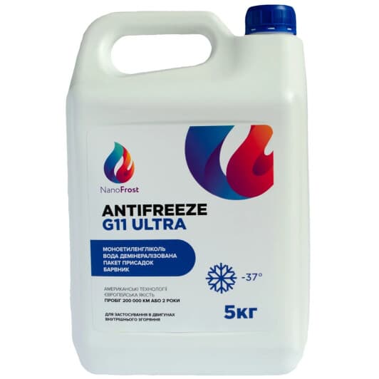 NanoFrost Ultra G11 синий -37 °C, 5 л готовый антифриз