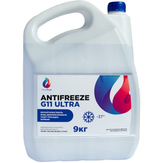 NanoFrost Ultra G11 синий -37 °C, 9 л готовый антифриз