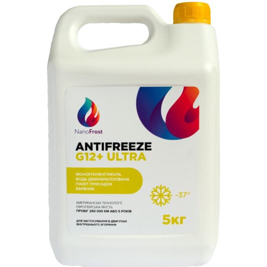 NanoFrost Ultra G12+ жовтий -37 °C, 5 л готовий антифриз