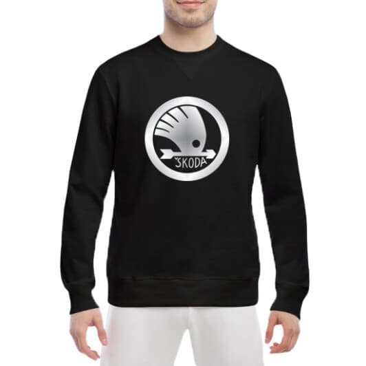 Свитшот мужской Globuspioner Skoda Arrow Logo спереди класический рукав чёрный