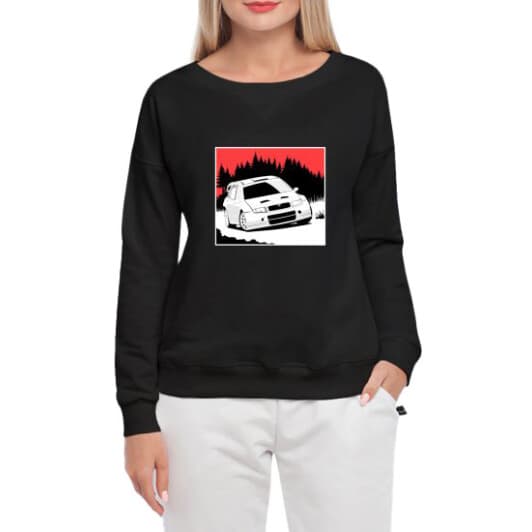 Свитшот женский Globuspioner Skoda Art принт спереди спущенный рукав чёрный