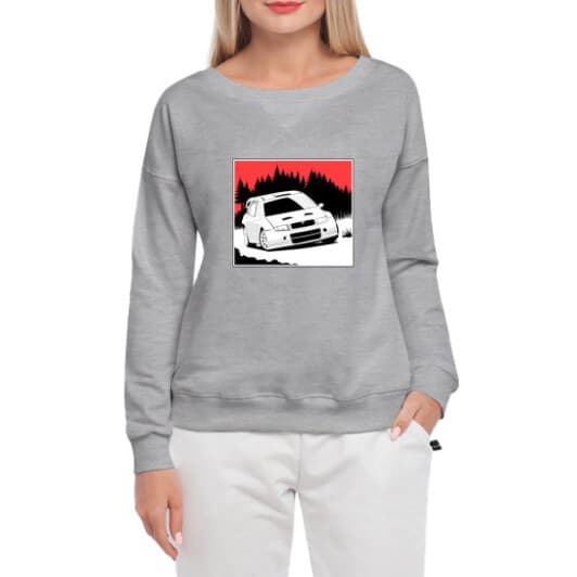 Свитшот женский Globuspioner Skoda Art принт спереди спущенный рукав серый