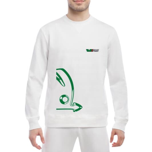 Світшот чоловічий Globuspioner Skoda Auto VIRS принт спереду класичний рукав білий