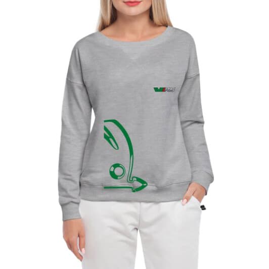 Свитшот женский Globuspioner Skoda Auto VIRS спереди спущенный рукав серый