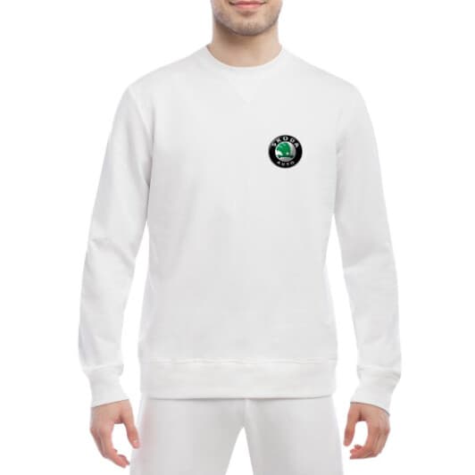 Свитшот мужской Globuspioner Skoda Auto Mini Logo спереди класический рукав белый