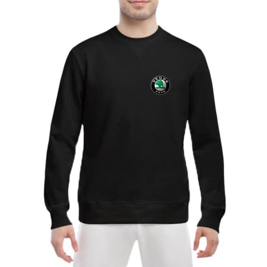 Світшот чоловічий Globuspioner Skoda Auto Mini Logo принт спереду класичний рукав чорний