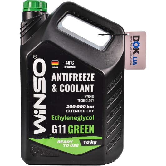 Winso G11 зеленый -40 °C, 10 л (881070) готовый антифриз