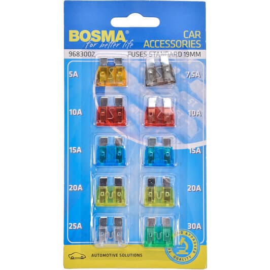 Набір запобіжників Bosma 2591 FT midi (normal) 10 шт.