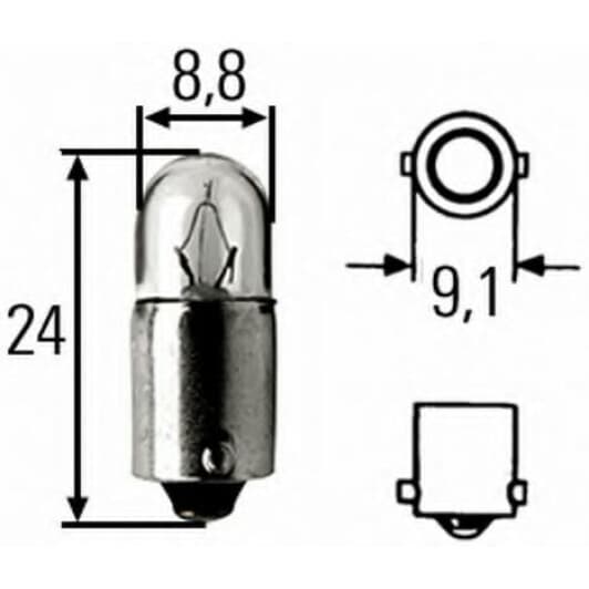 Автолампа Behr Hella Standard T4W BA9s 2 W прозрачная 8GP002068121