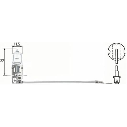 Автолампа Behr Hella Standard H3 PK22s 55 W прозрачная 8GH002090133