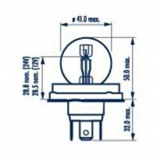 Автолампа Narva Standard R2 P45t 45 W прозрачная 49211