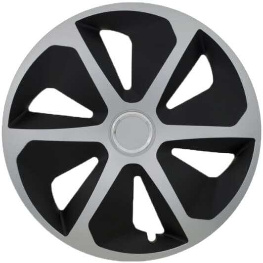 Комплект колпаков на колеса JESTIC Roco Ring Mix цвет серебристый + черный R13