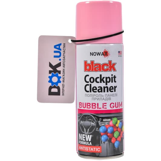 Полироль для салона Nowax "Black" Cockpit Cleaner bubble gum 450 мл