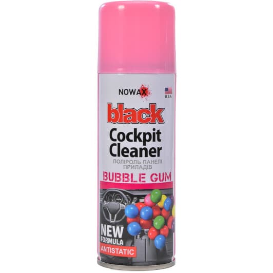 Поліроль для салону Nowax "Black" Cockpit Cleaner bubble gum 200 мл