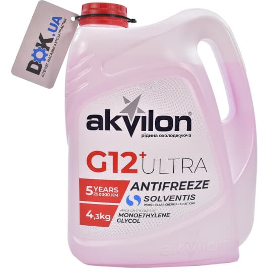 Akvilon Ultra G12+ червоний -40 °C, 4,3 л готовий антифриз