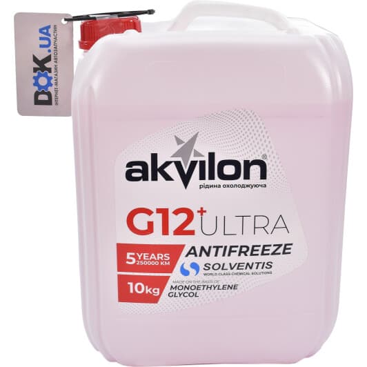 Akvilon Ultra G12+ червоний -40 °C, 10 л готовий антифриз