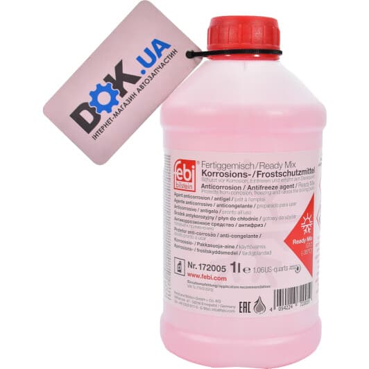 Febi G12 красный -35 °C, 1 л (172005) готовый антифриз