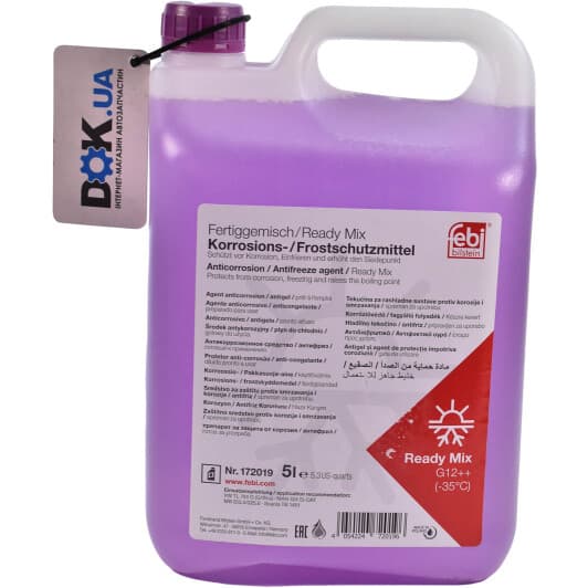 Febi G12++ фіалковий -35 °C, 5 л (172019) готовий антифриз