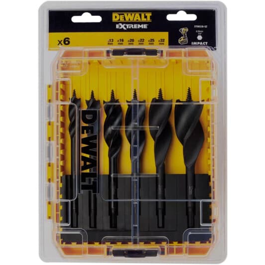 Набор сверл DeWALT винтовых по дереву DT90238 13-32 мм 6 шт.