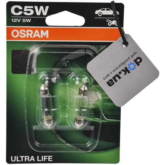 Автолампа Osram Ultra Life C5W SV8,5-8 5 W прозрачная 6418ULT02B