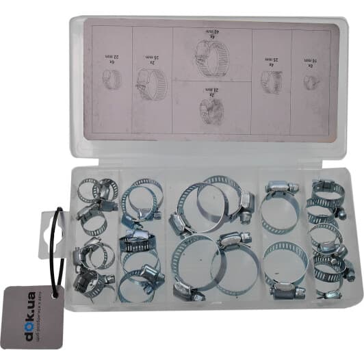 Хомут Yato YT-06782 червячный 16-40 мм сталь оцинкованная W1 26 шт