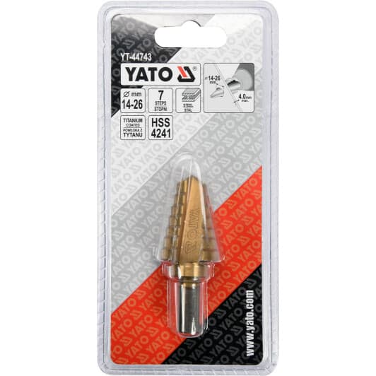 Свердло Yato ступеневе по металу YT-44743 14-26 мм