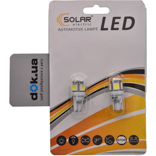 Автолампа Solar T10 W2,1x9,5d 5 W LS243B2