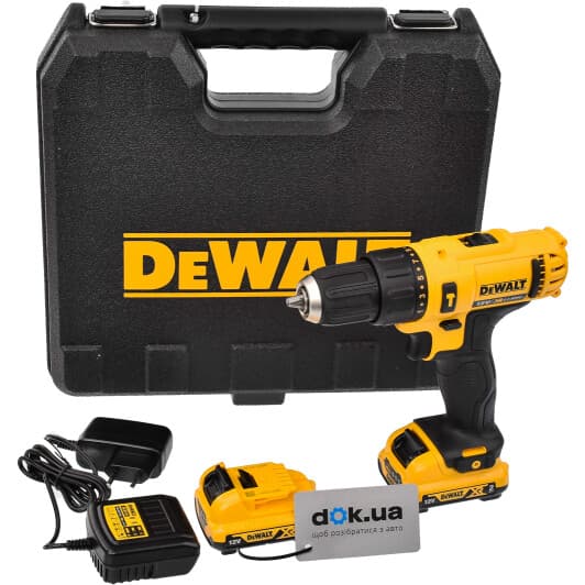 Шуруповерт DeWALT аккумуляторный DCD716D2 (2 аккумулятора + ЗУ + чехол)