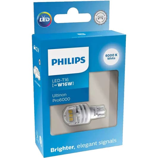 Автолампа Philips Ultinon Pro6000 W16W белая 11067CU60X1