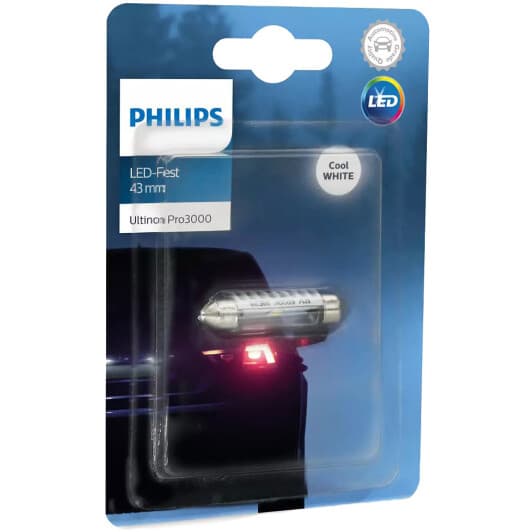 Автолампа Philips Ultinon Pro3000 C5W SV8,5 белая 11864U30CWB1
