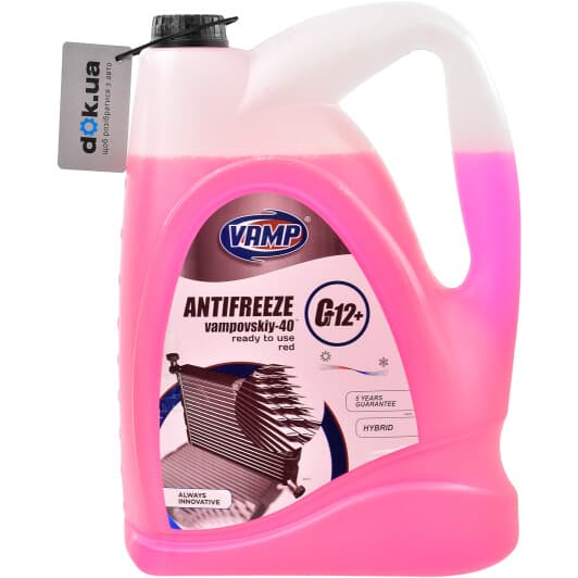 VAMP CT12+ G12+ красный -30 °C, 10 л (7693) готовый антифриз