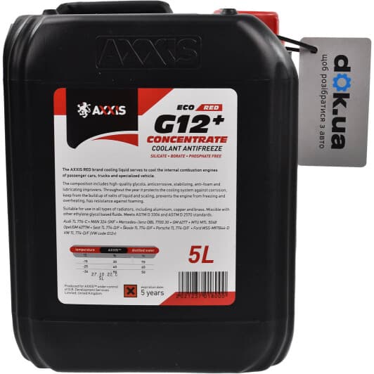 Axxis Concentrate ECO G12+ червоний 5 л концентрат антифризу