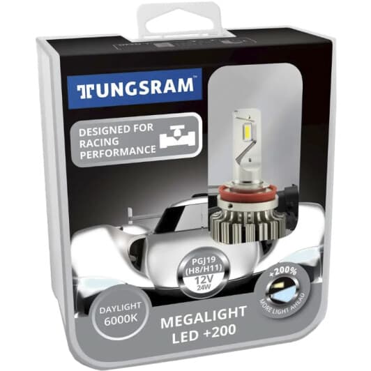 Автолампа Tungsram Megalight LED +200 H11 PGJ19-2 24 W TU604902K