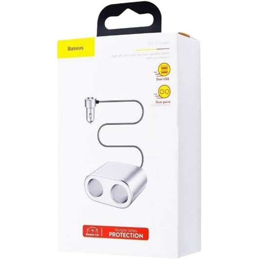 Розгалужувач прикурювача з USB Baseus High Efficiency One to Two Cigarette CRDYQ0S
