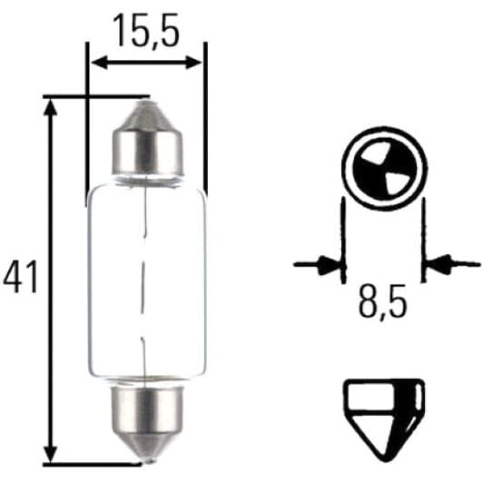 Автолампа Behr Hella Heavy Duty T15 SV8,5-8 15 W прозора 8GM002091261