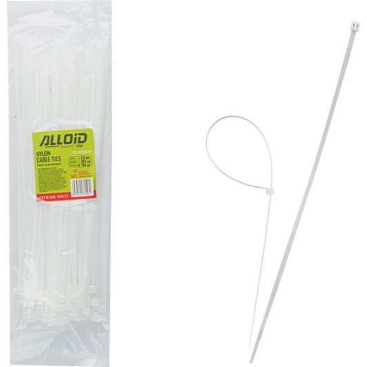 Стяжка Alloid PC-48300W 300 мм 4,8 мм 100 шт