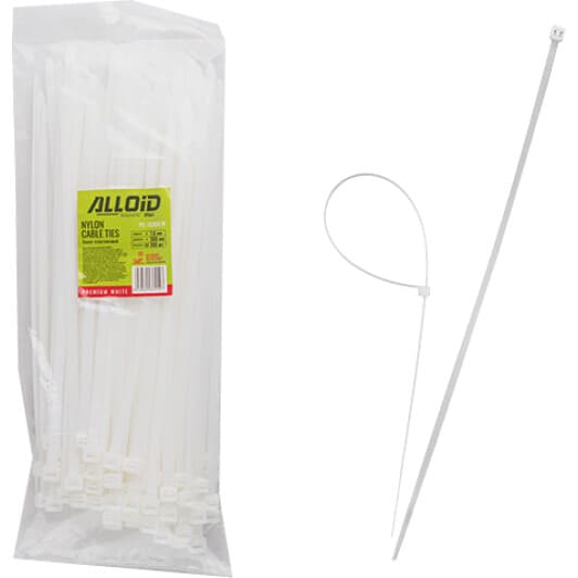 Стяжка Alloid PC-76300W 300 мм 7,6 мм 100 шт