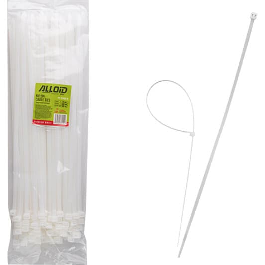 Стяжка Alloid PC-76400W 400 мм 7,6 мм 100 шт